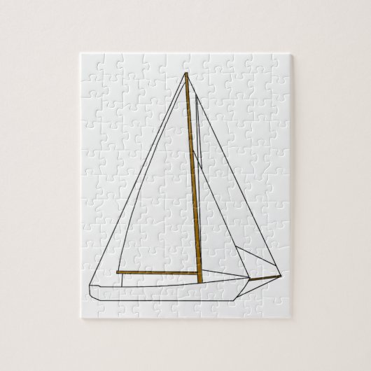 Cutter Sailboat Illustration Legpuzzel (Verticaal)