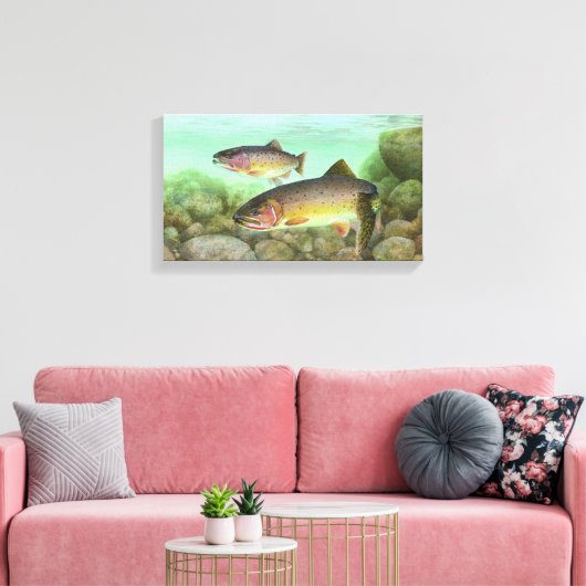 Cutthroat Forel Schilderij Canvas Afdruk (Insitu (Woonkamer))