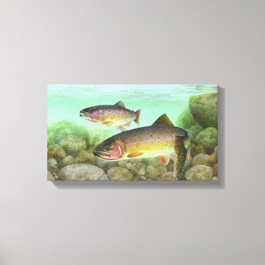 Cutthroat Forel Schilderij Canvas Afdruk (Voorkant)