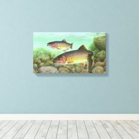 Cutthroat Forel Schilderij Canvas Afdruk (Insitu (Houten vloer))