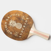 Cutting Block Tropical Pineapple Wedding Crest Tafeltennisbatje (Zijkant)