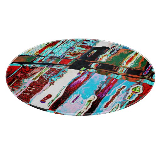 Cutting Board Collapse Reflection Abstract Design Snijplank (Hoek)