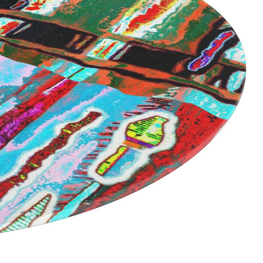 Cutting Board Collapse Reflection Abstract Design Snijplank (Hoek)