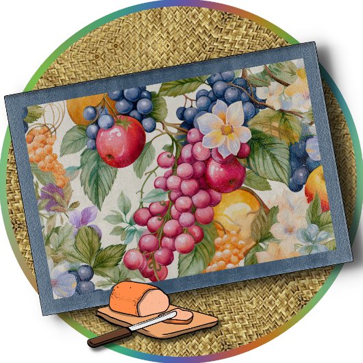 CUTTING BOARD - Covered in Colorful Fruit Snijplank