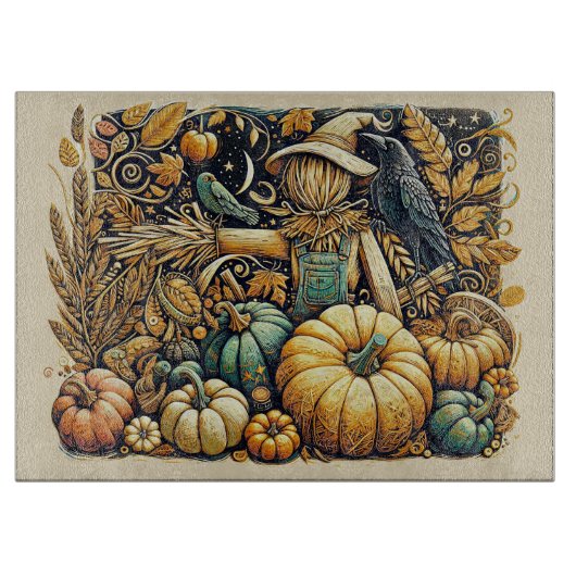 CUTTING BOARD - Guarding the Pumpkin Patch Snijplank (Voorkant)