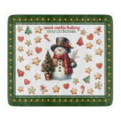 Cutting Board Square Snowman and Christmas Cookies Snijplank (Voorkant)