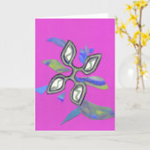 Cutting Edge Roze Wenskaart Kaart (Gele Bloem)