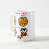 Cutting Pizza Funny Mug Koffiemok (Voorkant links)