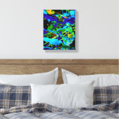 Cuttle Groen Blauw Abstract Spatten Canvas Afdruk (Insitu (Slaapkamer))