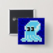 Cuttle Scuttle Blue Cuttlefish Badge Vierkante Button 5,1 Cm (Voorkant /achterkant)