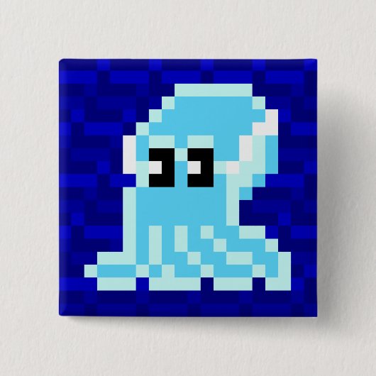 Cuttle Scuttle Blue Cuttlefish Badge Vierkante Button 5,1 Cm (Voorkant)