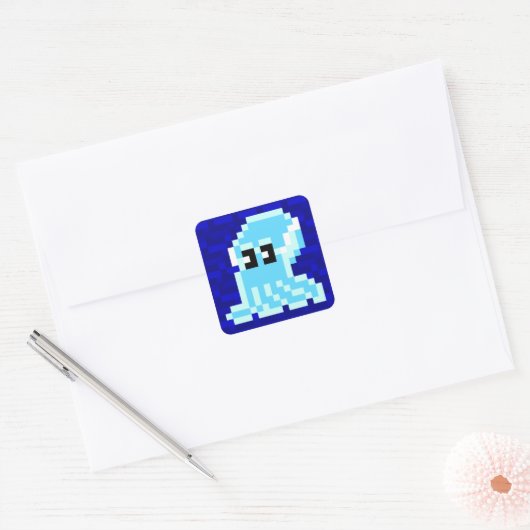 Cuttle Scuttle Blue Inktvis Sticker (Envelop)