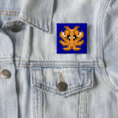 Cuttle Scuttle Camouflage Cuttlefish Badge Vierkante Button 5,1 Cm (In situ)