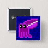 Cuttle Scuttle Lola the Pink Cuttlefish Badge Vierkante Button 5,1 Cm (Voorkant /achterkant)