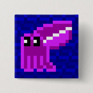 Cuttle Scuttle Lola the Pink Cuttlefish Badge Vierkante Button 5,1 Cm