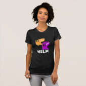 Cuttlefish bedreigt 'Help'. Pixel Art Womens T-shi T-shirt (Voorkant volledig)