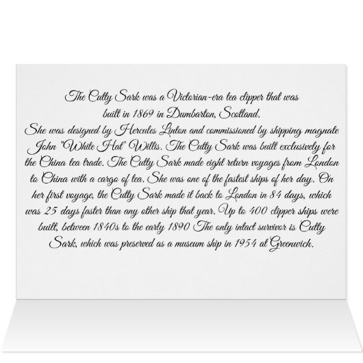 Cutty Sark Clipper schip (Binnen Horizontaal (Boven))