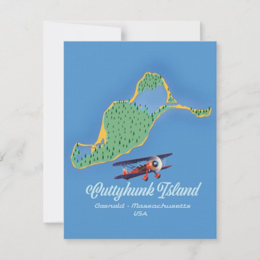 Cuttyhunk eiland Gosnold, Massachusetts kaart (Voorkant)