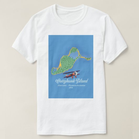 Cuttyhunk Island Gosneld, Massachusetts map T-shirt (Design voorkant)