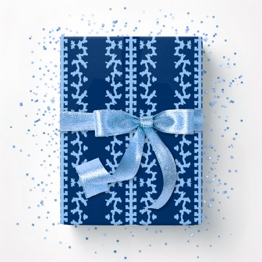 Cutwork Vine in Blue Indigo Cadeaupapier
