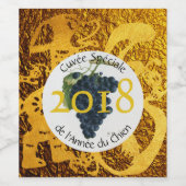 Cuvee Speciale Golden Dog Jaar 2018 Wijnlabel Wijn Etiket (Enkel label)