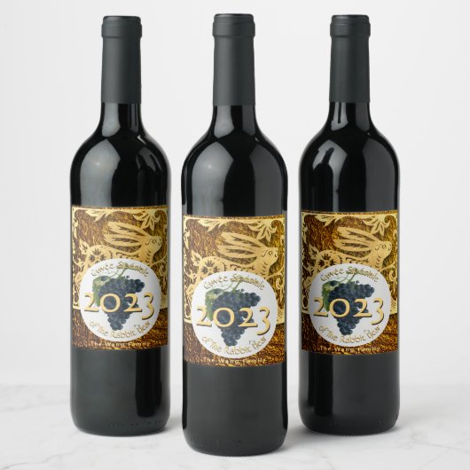 Cuvee Speciale Golden Rabbit Year 2023 Wine Label Wijn Etiket (Flessen)