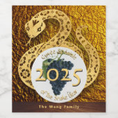 Cuvee Speciale Gouden Slang Jaar 2025 Wijnlabel Wijn Etiket (Enkel label)