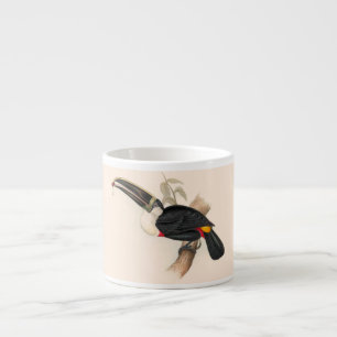 Cuvier's Toekan Print: Vintage Tropische Vogel Espresso Kop