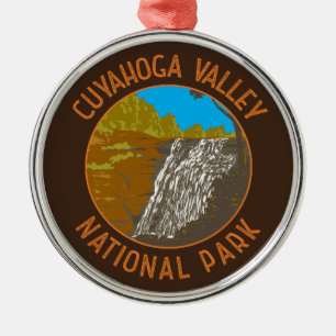 Cuyahoga Valley Nationaal Park Retro Distress Metalen Ornament