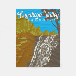 Cuyahoga Valley National Park Illustratie Reizen Fleece Deken