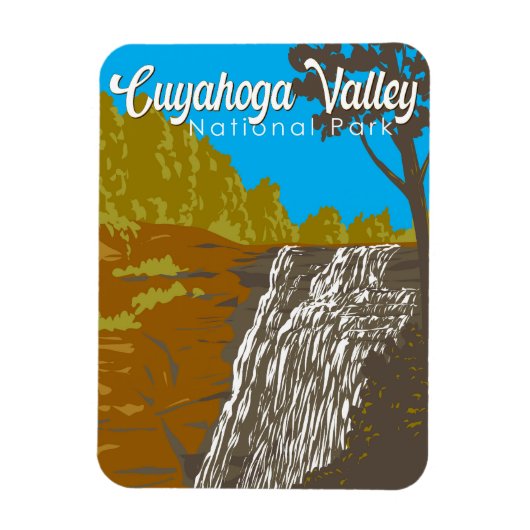 Cuyahoga Valley National Park Illustratie Reizen Magneet (Verticaal)