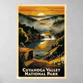 Cuyahoga Valley National Park Retro Poster