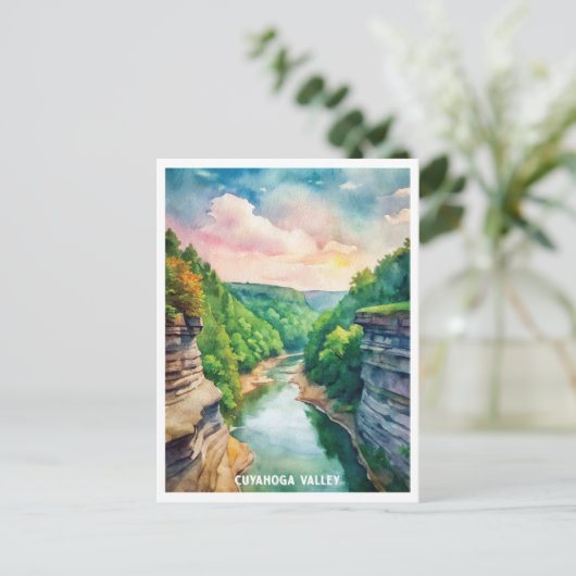 Cuyahoga Valley National Park Waterverf schilderij Briefkaart (Staand voorkant)