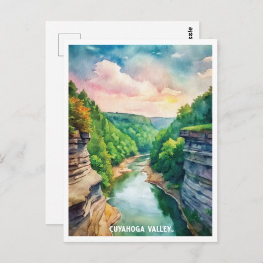 Cuyahoga Valley National Park Waterverf schilderij Briefkaart (Voorkant / Achterkant)