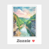 Cuyahoga Valley National Park Waterverf schilderij Sticker (Vel)