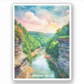 Cuyahoga Valley National Park Waterverf schilderij Sticker (Voorkant)