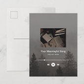 Cuztomizable moody Music Player Aesthetic Briefkaart (Voorkant / Achterkant)