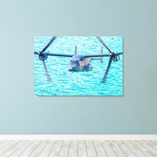 CV-22 OSPREY 24x36 Canvas Afdruk (Insitu (Houten vloer))