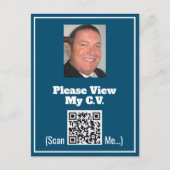 CV met foto- en QR-code op een Briefkaart (Voorkant)