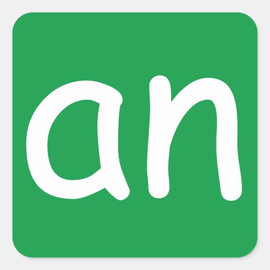 CVC-woorden "-an"-Sticker Vierkante Sticker (Voorkant)