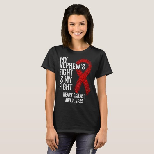 CVD My Nephew's Fight Is My Fight Heart Disease Aw T-shirt (Voorkant volledig)