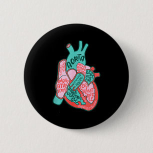 Cvicu Cardiologie Verpleegster Menselijke Hart Ana Ronde Button 5,7 Cm