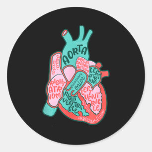 Cvicu Cardiologie Verpleegster Menselijke Hart Ana Ronde Sticker