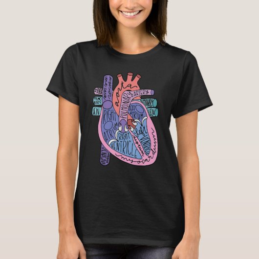 CVICU Cardiology Heart Anatomy Circulation Cardiac T-shirt (Voorkant)