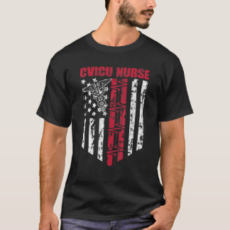 CVICU Verpleegster USA Vlag Patriottisch Verpleegk T-shirt