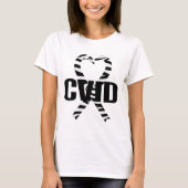 CVID Zebra Heart Ribbon Awareness T shirt (Voorkant)