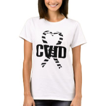 CVID Zebra Heart Ribbon Awareness T shirt