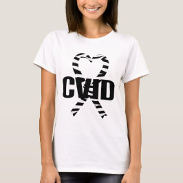 CVID Zebra Heart Ribbon Awareness T shirt
