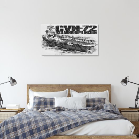 CVN-72 Abraham Lincoln gewikkeld doek Canvas Afdruk (Insitu (Slaapkamer))