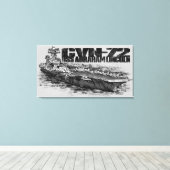 CVN-72 Abraham Lincoln gewikkeld doek Canvas Afdruk (Insitu (Houten vloer))